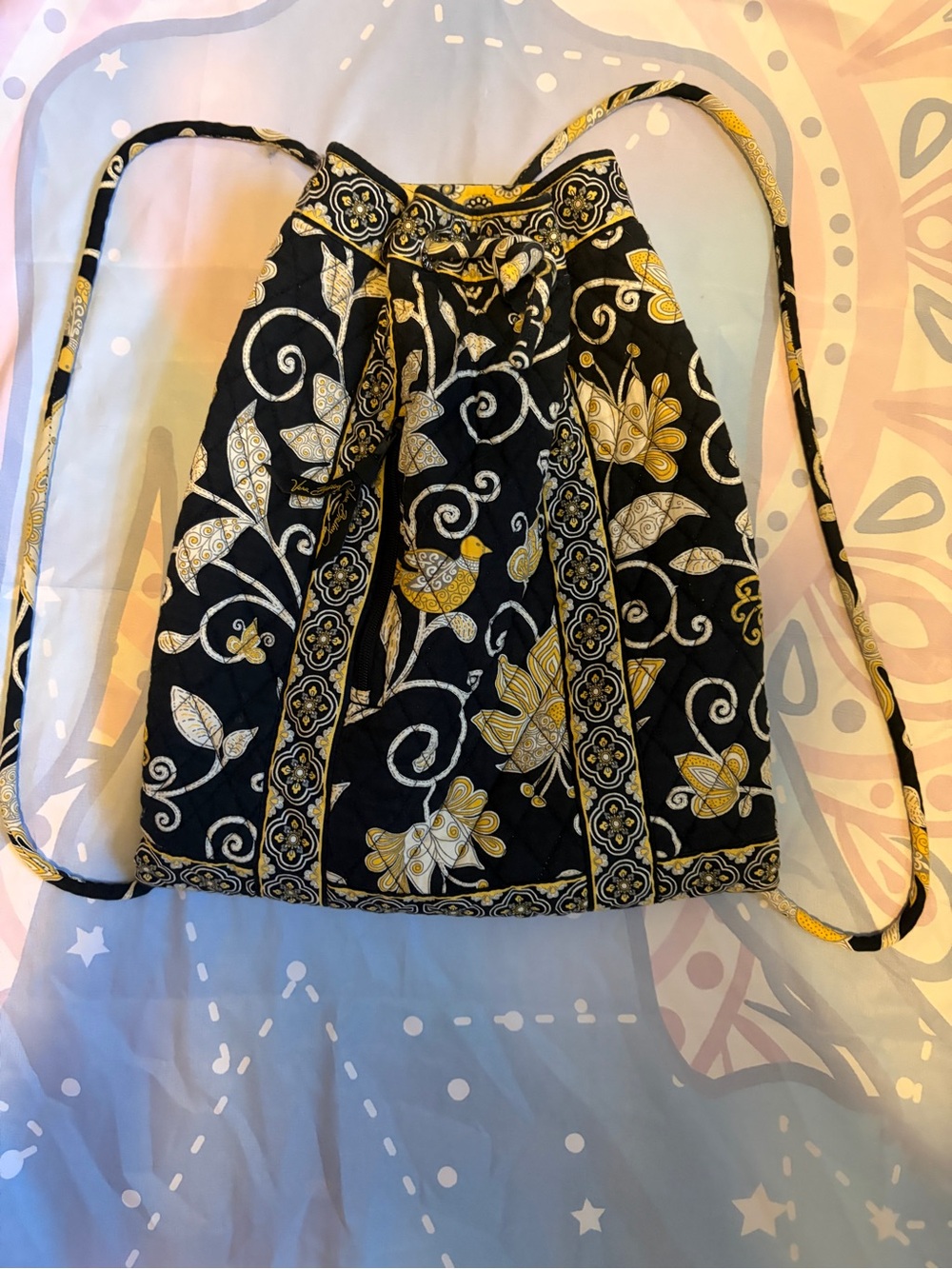 Vera Bradley Quilted Floral Drawstring Backpack